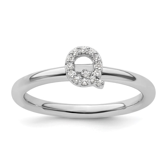 Stackable Diamond Initial Rings