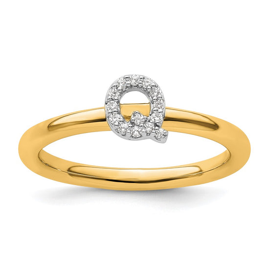 Stackable Diamond Initial Rings