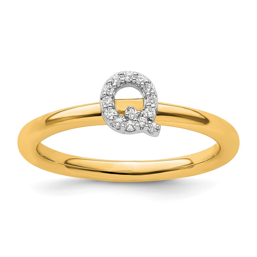 Stackable Diamond Initial Rings