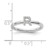Stackable Diamond Initial Rings — 14k White Gold