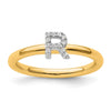 Stackable Diamond Initial Rings