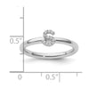 Stackable Diamond Initial Rings — 14k White Gold