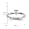 Stackable Diamond Initial Rings — 14k White Gold