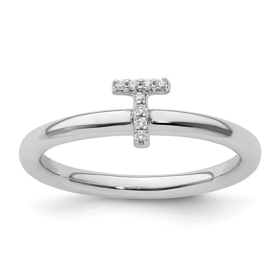 Stackable Diamond Initial Rings