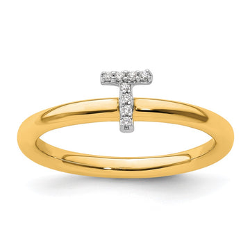 Stackable Diamond Initial Rings