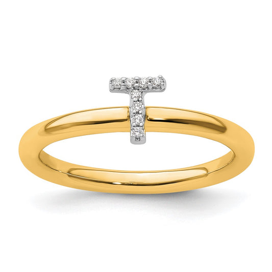 Stackable Diamond Initial Rings