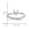 Stackable Diamond Initial Rings — 14k White Gold