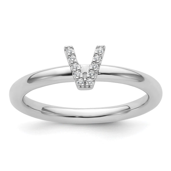 Stackable Diamond Initial Rings