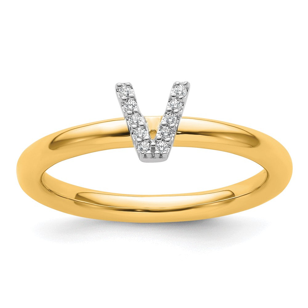 Stackable Diamond Initial Rings
