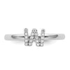 Stackable Diamond Initial Rings — 14k White Gold
