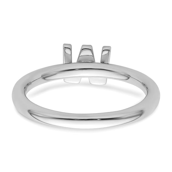 Stackable Diamond Initial Rings — 14k White Gold