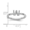 Stackable Diamond Initial Rings — 14k White Gold