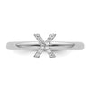 Stackable Diamond Initial Rings — 14k White Gold