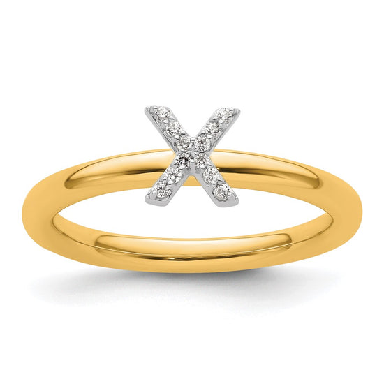 Stackable Diamond Initial Rings