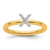Stackable Diamond Initial Rings