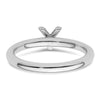 Stackable Diamond Initial Rings — 14k White Gold