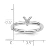 Stackable Diamond Initial Rings — 14k White Gold