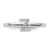 Stackable Diamond Initial Rings — 14k White Gold