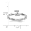 Stackable Diamond Initial Rings — 14k White Gold
