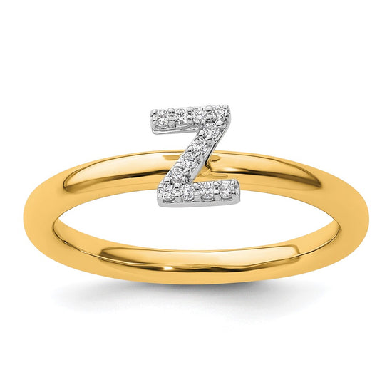 Stackable Diamond Initial Rings