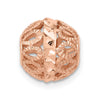 14k Rose Gold Diamond-cut Filigree Ball Chain Slide