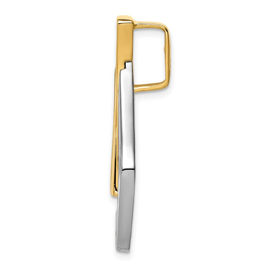 14k Two-tone Polished Slide Fits up to 6mm Regular/8mm Fancy or Reversible Omega