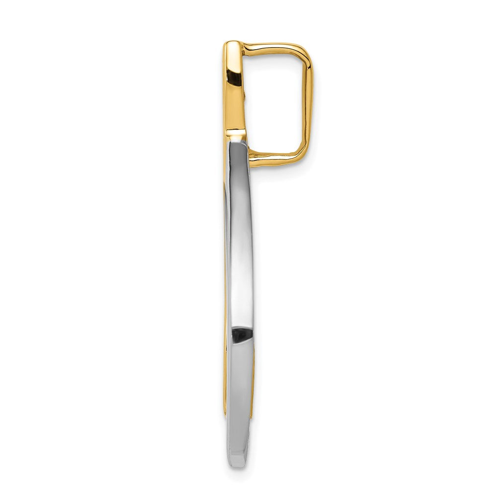 14k Two-tone Polished Slide Fits up to 6mm Regular/8mm Fancy or Reversible Omega