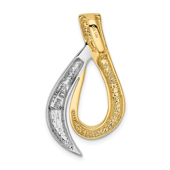 14k Two-tone Polished Slide Fits up to 6mm Regular/8mm Fancy or Reversible Omega