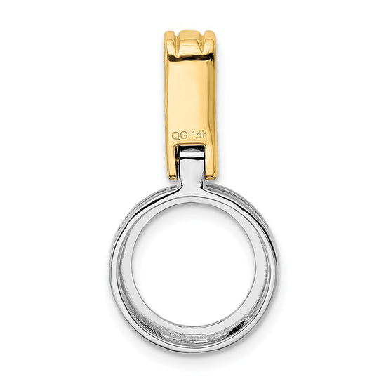 14k Two-tone Circle Slide Fits up to 3mm Regular/6mm Fancy or Reversible Omega