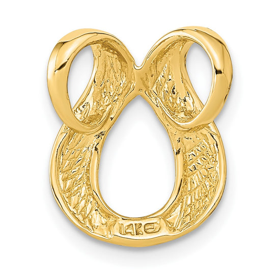14k Polished Slide Fits up to 2mm Regular/4mm Fancy or Reversible Omega