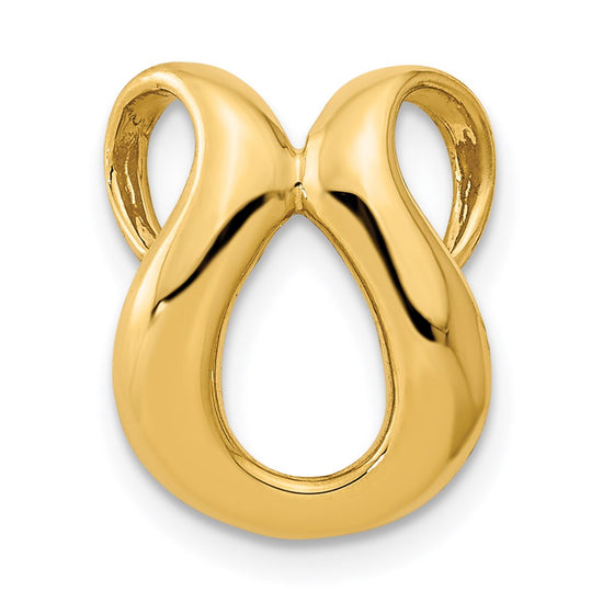 14k Polished Slide Fits up to 2mm Regular/4mm Fancy or Reversible Omega