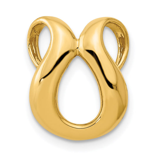 14k Polished Slide Fits up to 2mm Regular/4mm Fancy or Reversible Omega