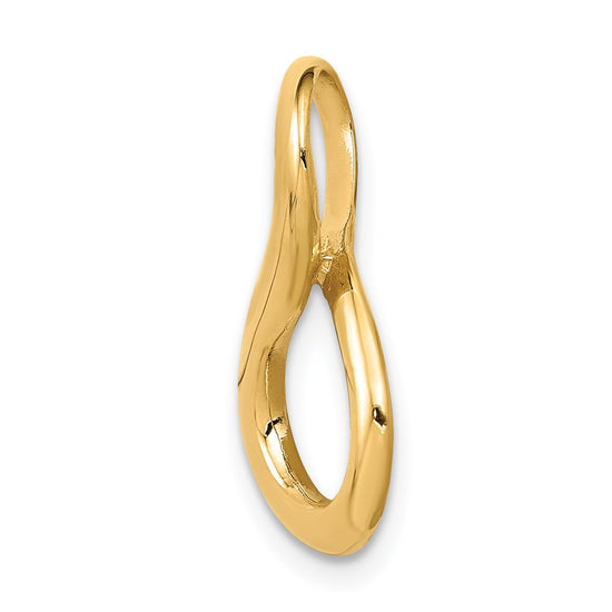 14k Polished Slide Fits up to 3mm Regular/6mm Fancy or Reversible Omega
