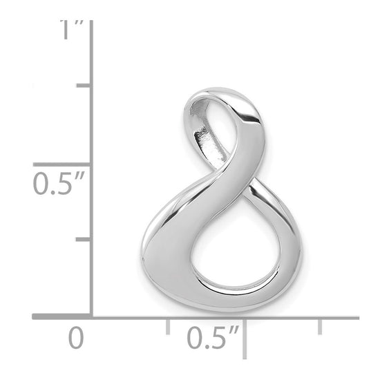 14k White Gold Polished Slide Fits up to 3mm Regular/6mm Fancy or Reversible Omega