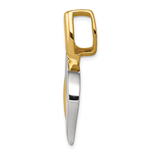 14k Two-Tone Slide Fits up to 6mm Regular/Fancy/Reversible Omega