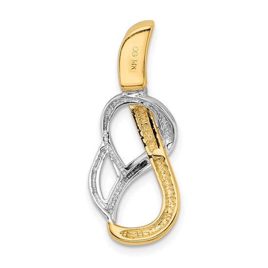 14k Polished Slide Fits up to 4mm Regular/6mm Fancy or Reversible Omega