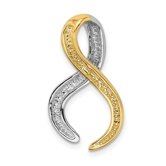 14k Polished Slide Fits up to 4mm Regular/6mm Fancy or Reversible Omega
