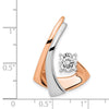 14k Two-tone White and Rose Gold Peg-Set Diamond Slide Mounting Fits up to 2mm Regular/6mm Fancy or Reversible Omega