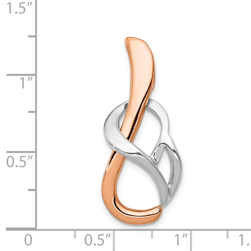 14K Two-tone Slide Fits up to 4mm Regular/6mm Fancy or Reversible Omega
