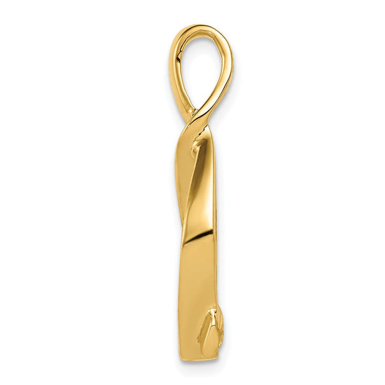 14k Polished Slide Fits up to 2mm Regular/5mm Fancy or Reversible Omega