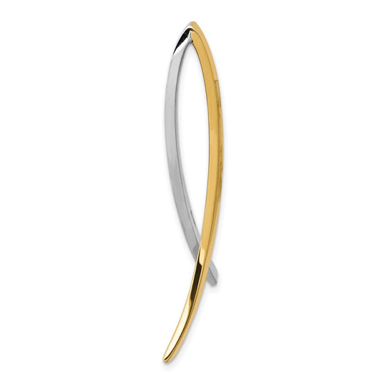 14k Two-Tone Slide Fits up to 10mm Regular/Fancy/Reversible Omega