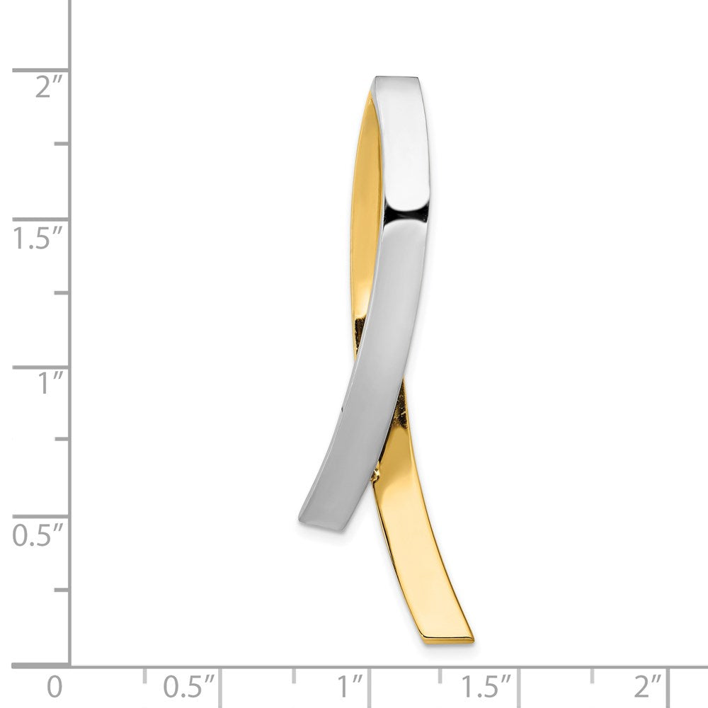 14k Two-Tone Slide Fits up to 10mm Regular/Fancy/Reversible Omega
