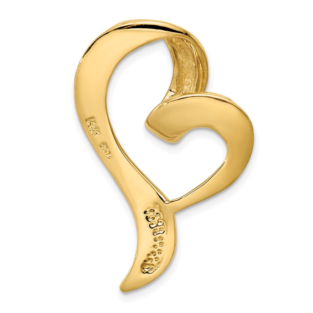 Gold Polished Heart Slide Pendants