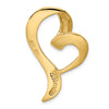 14k Polished Heart Slide Fits up to 8mm Regular/10mm Fancy or Reversible Omega