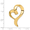 14k Polished Heart Slide Fits up to 8mm Regular/10mm Fancy or Reversible Omega