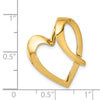 Gold Polished Heart Slide Pendants