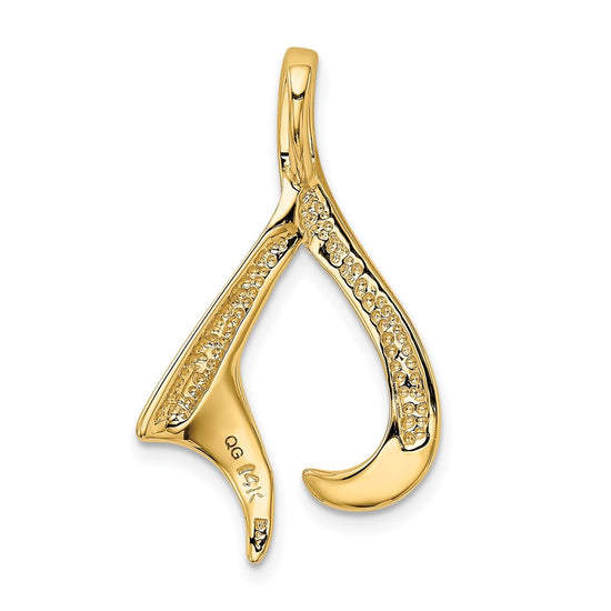 14k Polished Slide Fits up to 2mm Regular/6mm Fancy or Reversible Omega