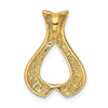 14k Polished Slide Fits up to 2mm Regular/3mm Fancy or Reversible Omega