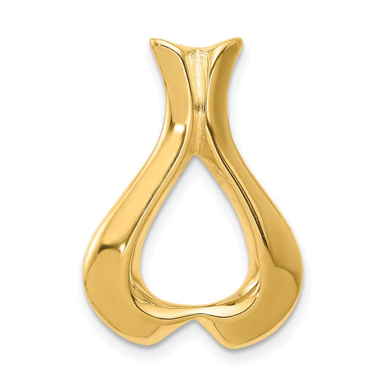 14k Polished Slide Fits up to 2mm Regular/3mm Fancy or Reversible Omega