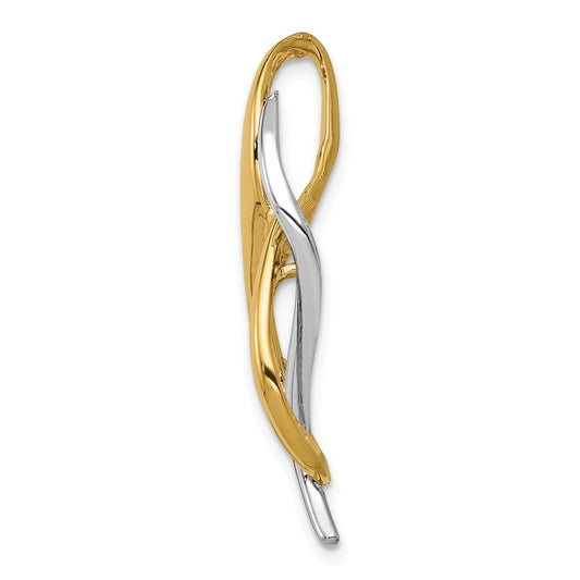 14K Two-Tone Slide Fits up to 4mm Regular/8mm Fancy or Reversible Omega